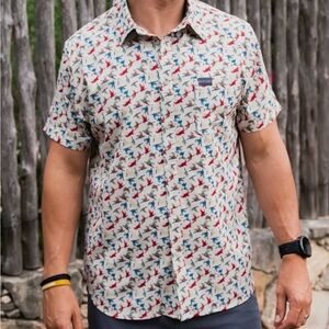 BURLEBO Performance Button Up - All Over Duck